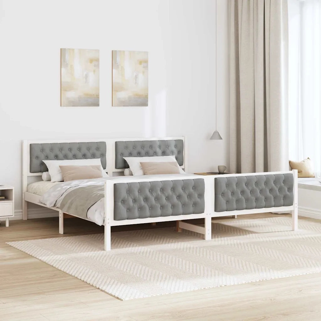 Struttura del letto Grigio chiaro 200 x 200 cm Pino massello 3394272