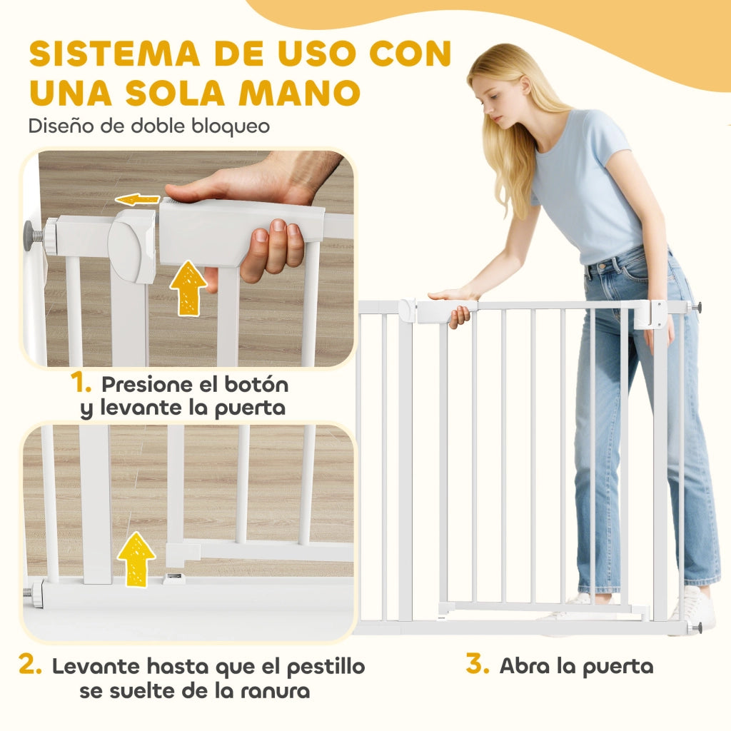 Cancelletto di Sicurezza per Bambini ¨C Xylo ¨C Bianco 76-88cm Apertura Bidirezionale