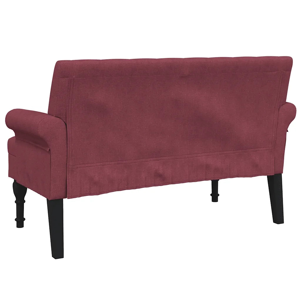 Panca con Schienale Rosso Vino 120x62x75,5 cm in Tessuto CFW7739914