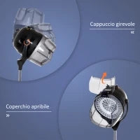 Casco Asciugacapelli 1180W ad Altezza Regolabile con Timer 60 Minuti e Ruote Girevoli, 65x65x115-165 cm, Nero