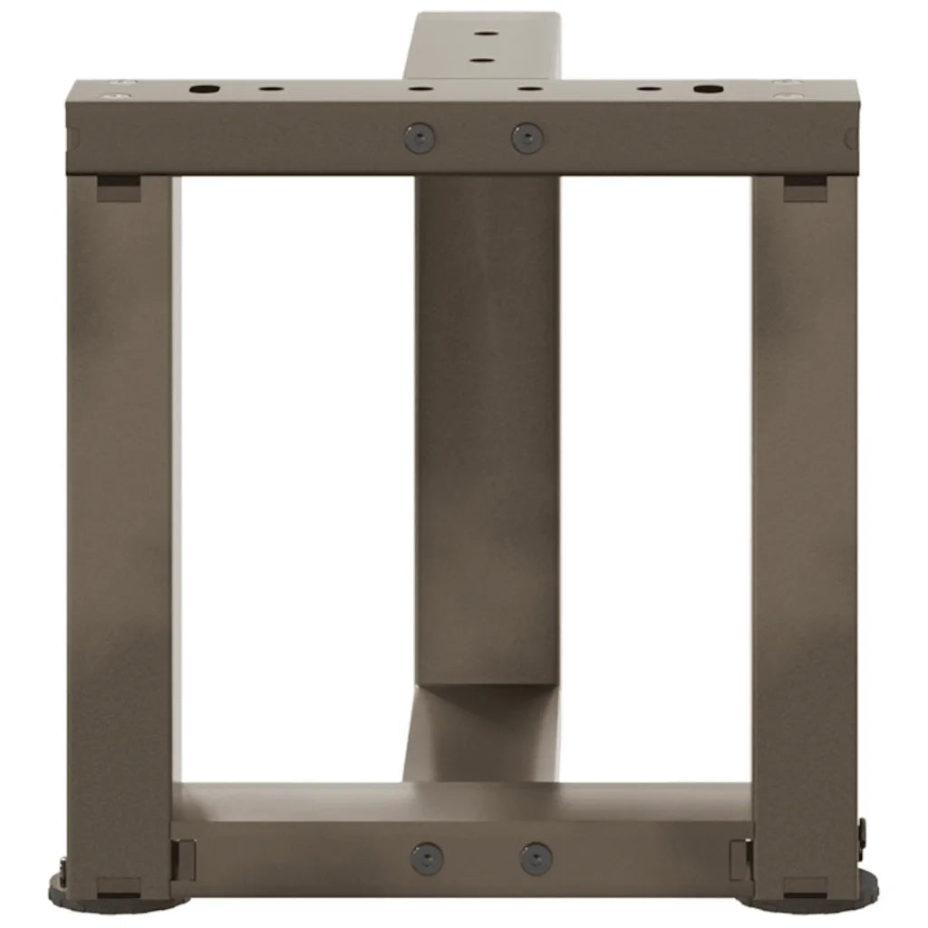 Gambe per Tavolino da Caffè a Forma di T 2 pz Nere 30x25x(30-31) cm Acciaio 4013003
