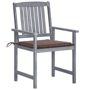 Sedie da Giardino con Cuscini 6 pz in Massello di Acacia Grigie 3078215