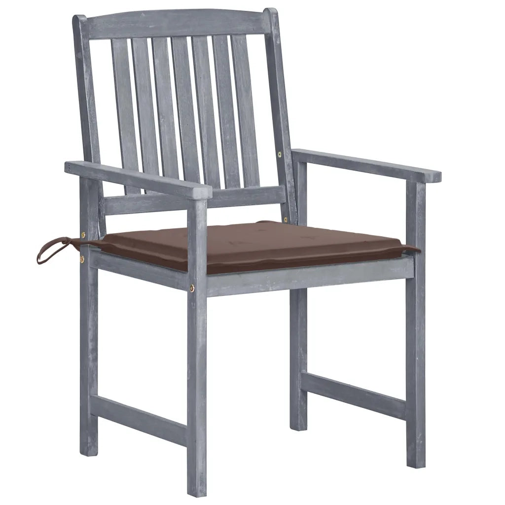 Sedie da Giardino con Cuscini 6 pz in Massello di Acacia Grigie 3078215