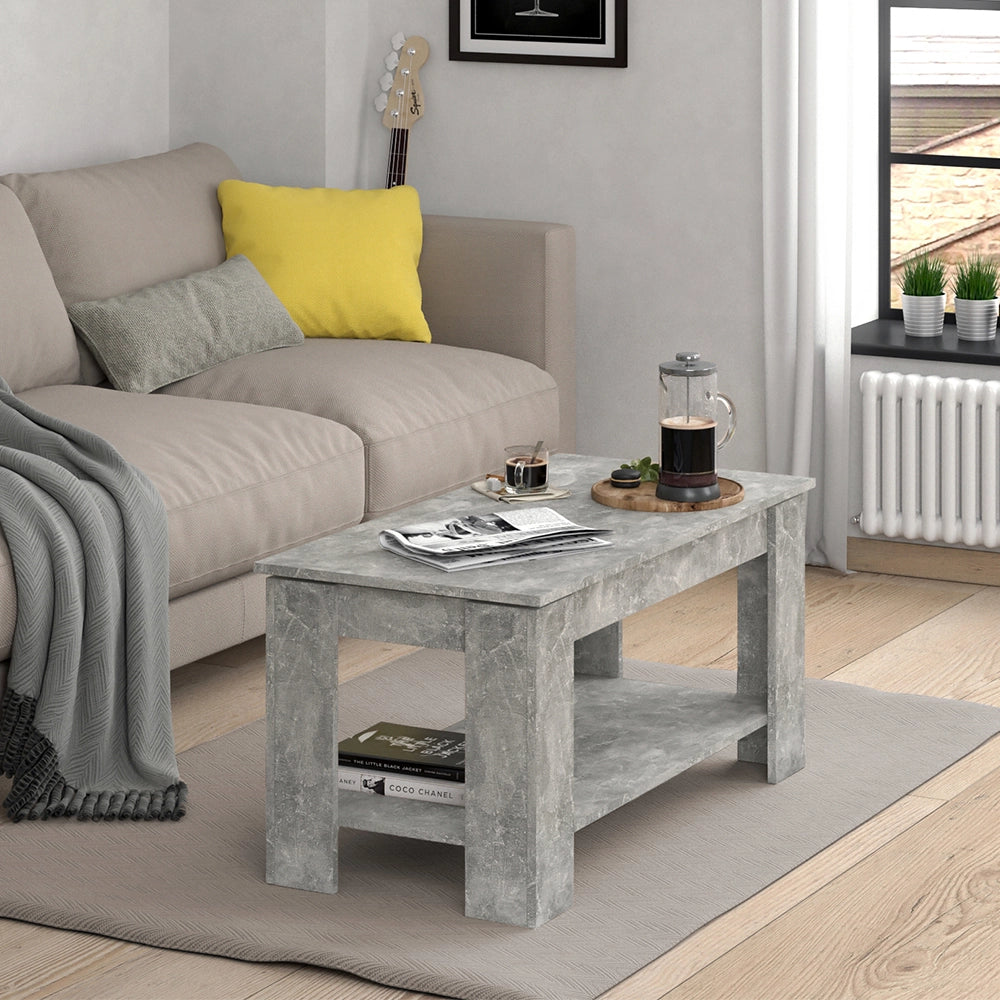 Vicco Tavolino soggiorno Calcestruzzo 100 x 50 cm con funzione di sollevamento