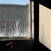Immagini di salice bianco per finestre adesive per finestre decorazioni per finestre di stucco per finestre di casa con design di erba per finestre per camera da letto, camera da pranzo, bagno e soggiorno.