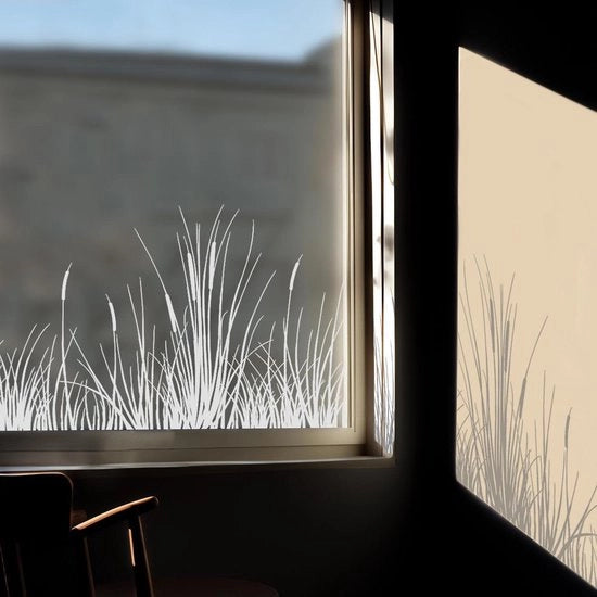 Immagini di salice bianco per finestre adesive per finestre decorazioni per finestre di stucco per finestre di casa con design di erba per finestre per camera da letto, camera da pranzo, bagno e soggiorno.