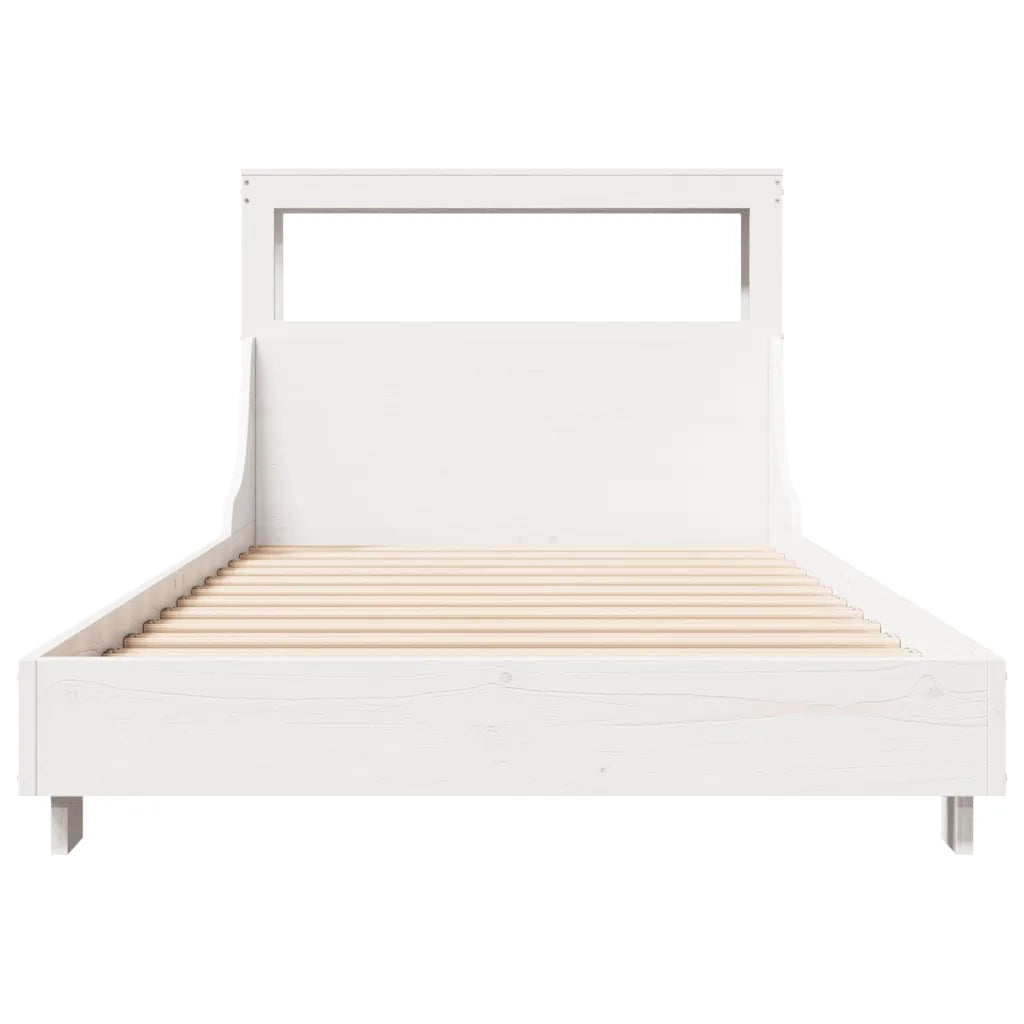 Letto senza Materasso Bianco 90x190 cm in Legno Massello Pino 3306442