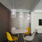 Trade Shop - Lampadario Soffitto E27 Di Forma Ovale Nero Bianco Portalampada Sospensione A34 - Bianco