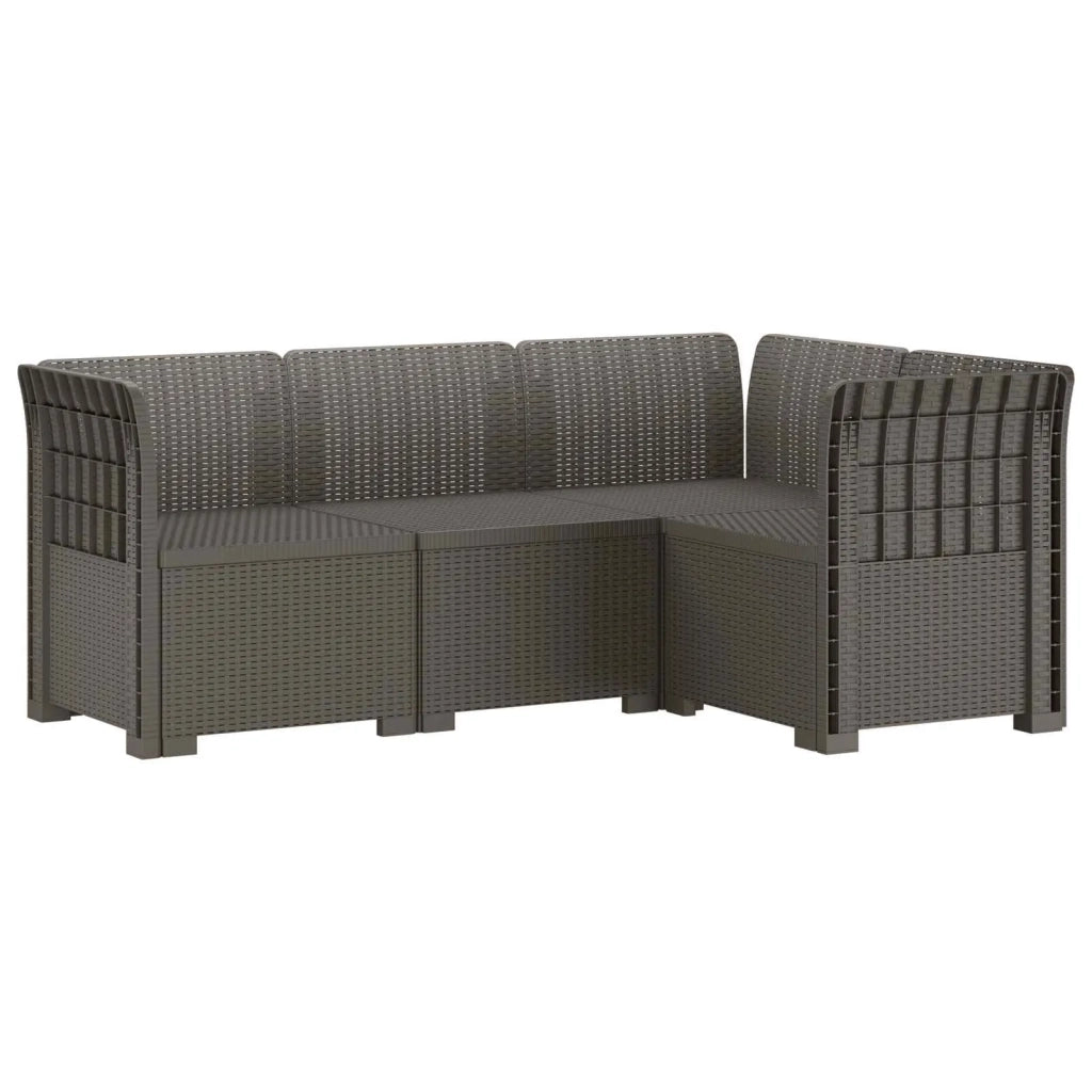 Divano da Giardino 4 Posti Aspetto Rattan PP Grigio Chiaro 3443961