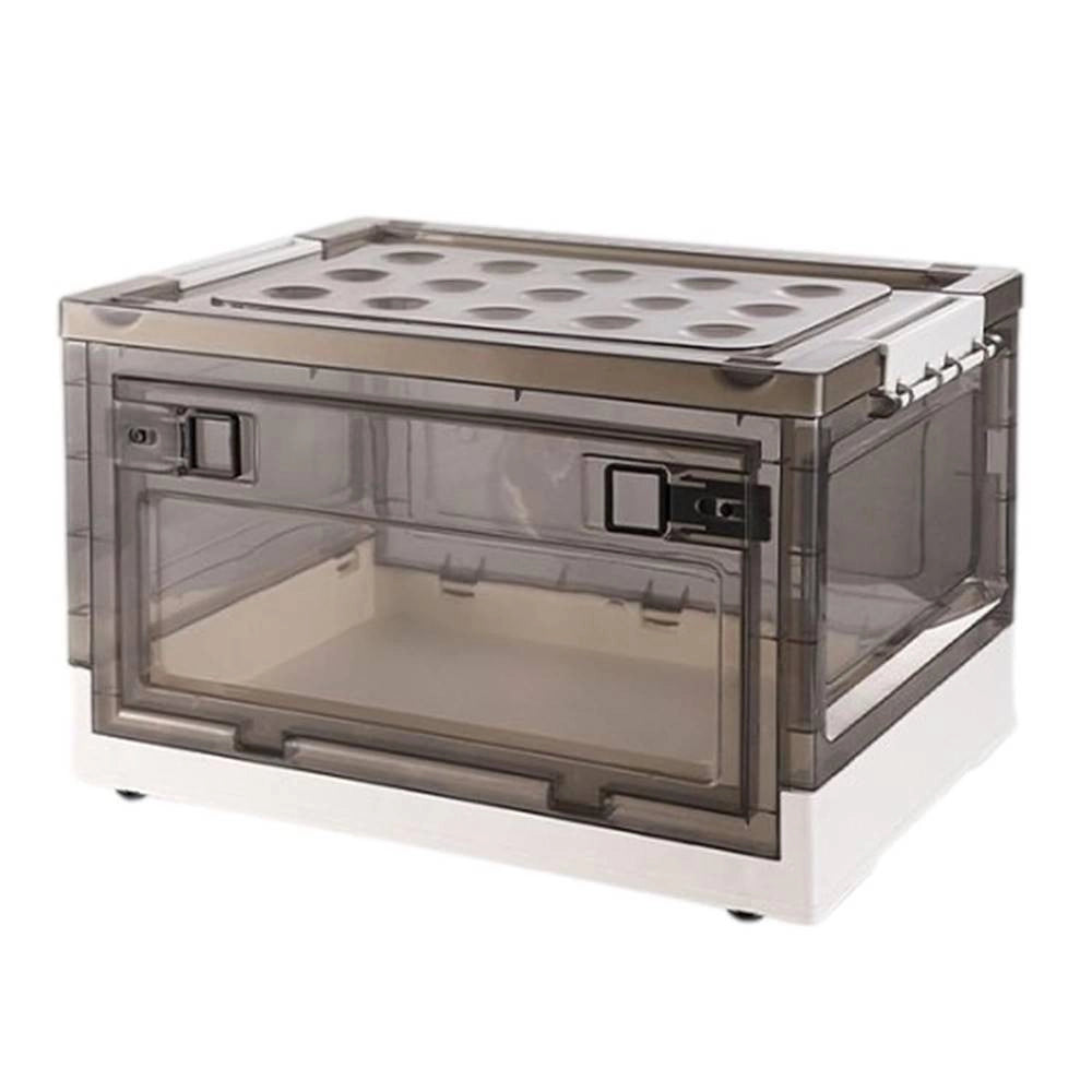 Trade Shop - Scatola Contenitore Stoccaggio Pieghevole Salvaspazio Con Ruote 51 X 34 X 24 Cm -