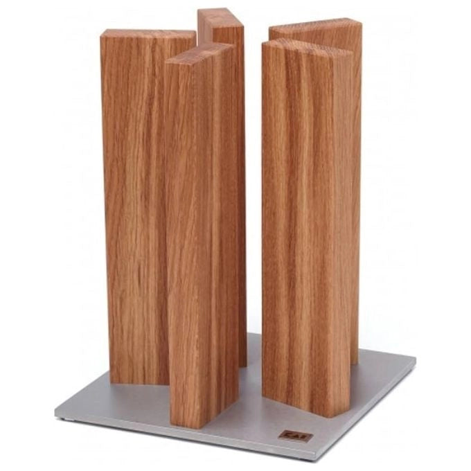 Kai STH-3 Blocco per coltelli magnetico in rovere e acciaio inox per 10 coltelli colore Rovere