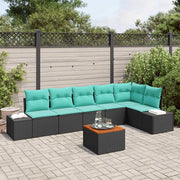 Set Divano da Giardino 7 pz Nero polyrattan 3347970