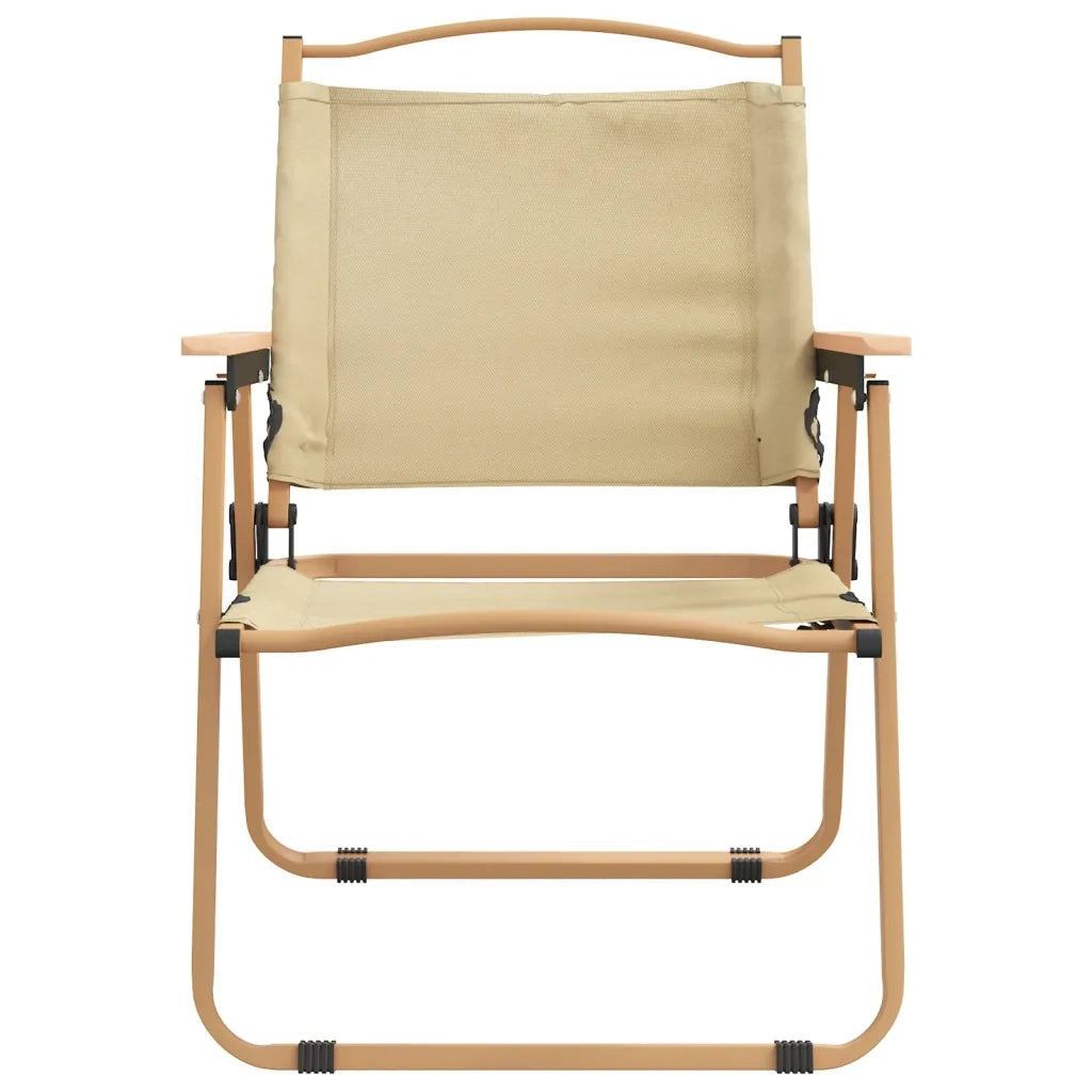 Sedie da Campeggio 2 pz Beige 54x55x78 cm Tessuto Oxford