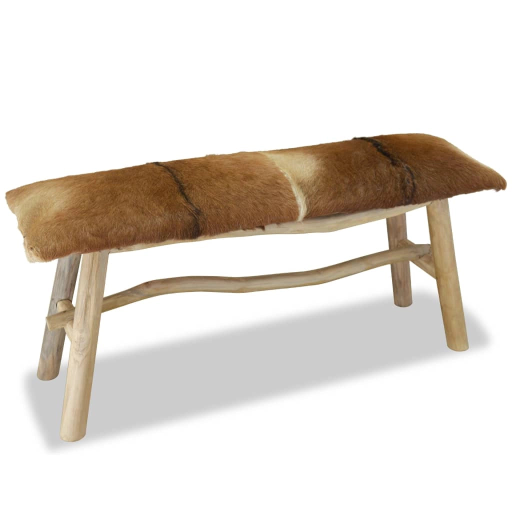 Panca 100 x 30 x 45 cm vera pelle teak 02_0021262