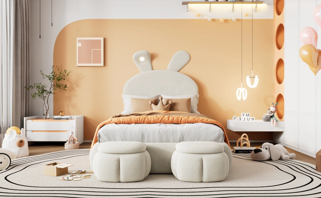 letto imbottito velluto beige 90x200 cm
