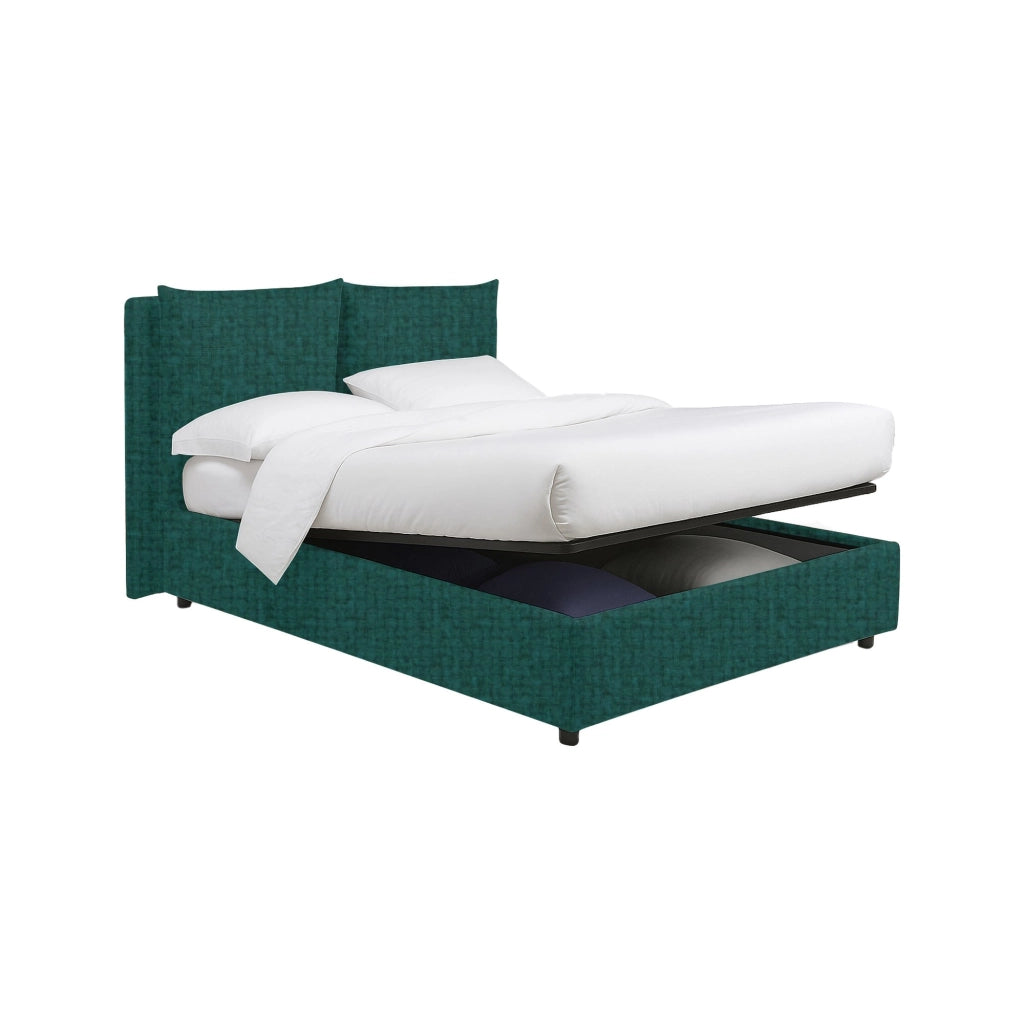Todmorden, Letto Singolo Sfoderabile Made in Italy, Verde Petrolio