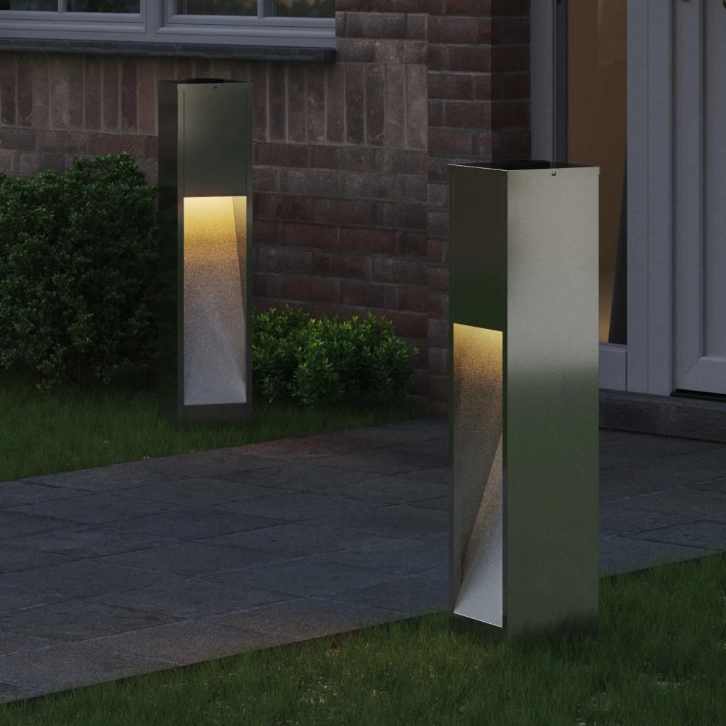Lucina LED Solare da Percorso 2 pz Argento Zincato CFW2264961