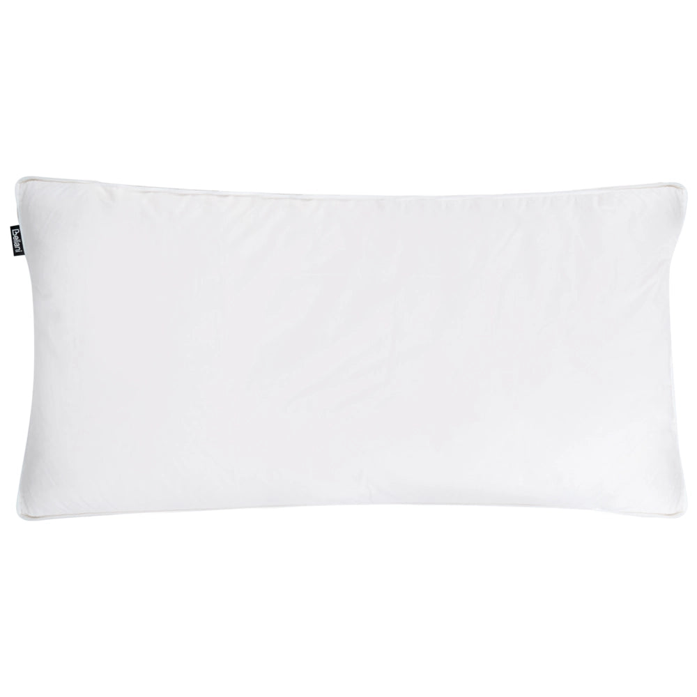 Set di 2 cuscini da letto guanciali in cotone bianco piumino d'anatra e piume 40 x 80 cm medio morbido