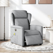 Divano Sedia-Poltrona Reclinabile Massaggio Elettrica Grigio Chiaro Tessuto 588644