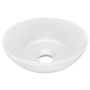 Lavandino rotondo per bagno lavabo da appoggio lavabo per WC lavello da cucina lavabo per sala trucco arredamento per la casa diametro 28 cm ceramica bianca opaca 02_0002718