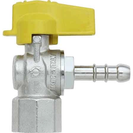 RUBINETTO A SQUADRO GAS FEMMINA PORTAGOMMA 1/2 x 9 - F.I.V.