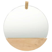 Specchio da Parete in Legno Massello di Pino 35 cm