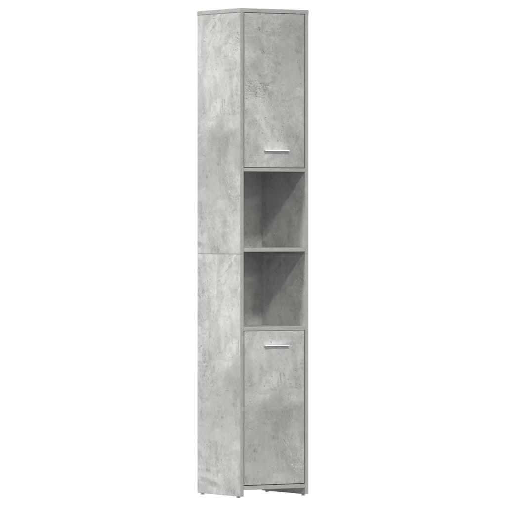 Armadio da Bagno Grigio Cemento 30x30x183,5 cm in Truciolato cod mxl 8069