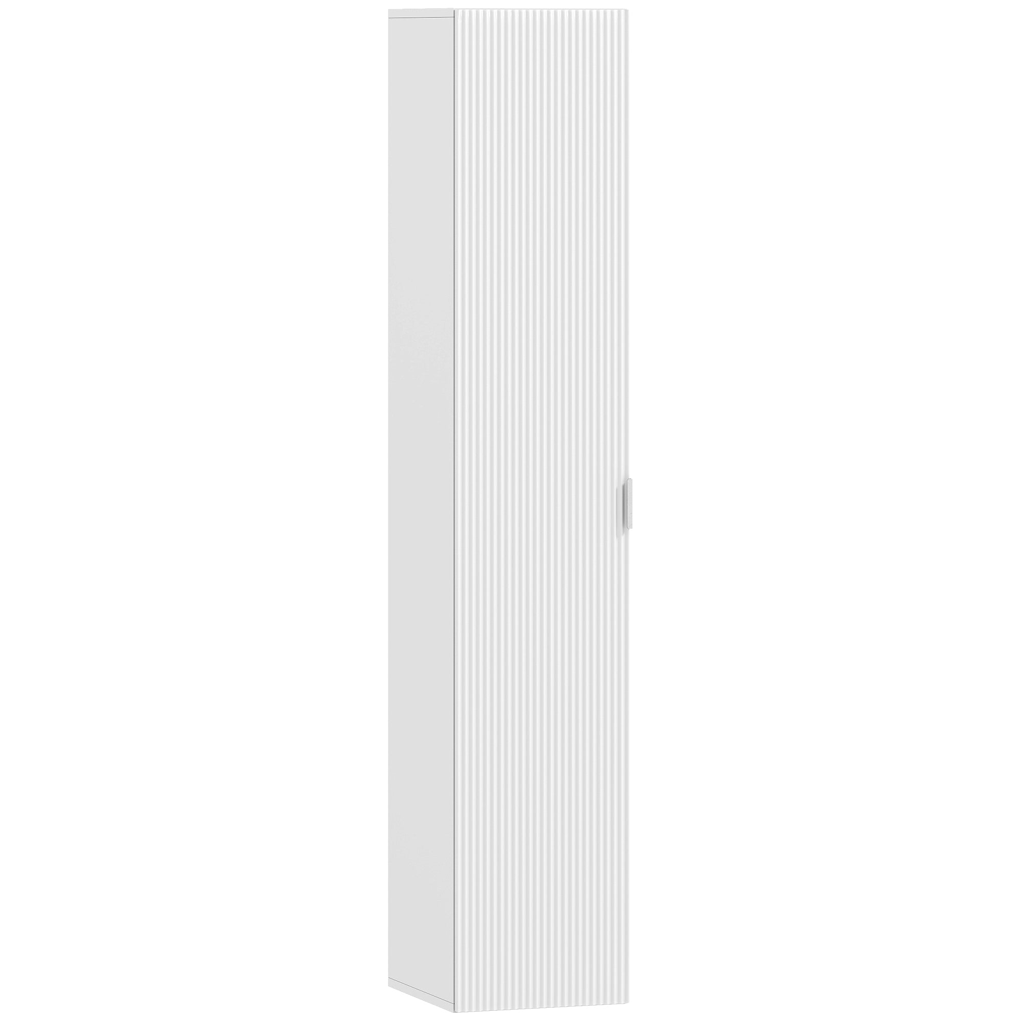 Mobile Bagno Sospeso a Colonna 30x31.5x160 cm con Ripiani Regolabili e Chiusura Soft Close in MDF Bianco