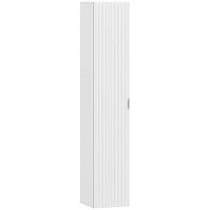 Mobile Bagno Sospeso a Colonna 30x31.5x160 cm con Ripiani Regolabili e Chiusura Soft Close in MDF Bianco