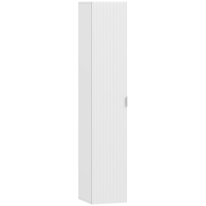 Mobile Bagno Sospeso a Colonna 30x31.5x160 cm con Ripiani Regolabili e Chiusura Soft Close in MDF Bianco