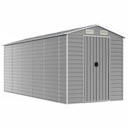 Casetta da giardino cabina ripostiglio capanno da esterno capanno per attrezzi robusta colore chiaro 191 x 470 x 198 cm acciaio zincato grigio 02_0022245
