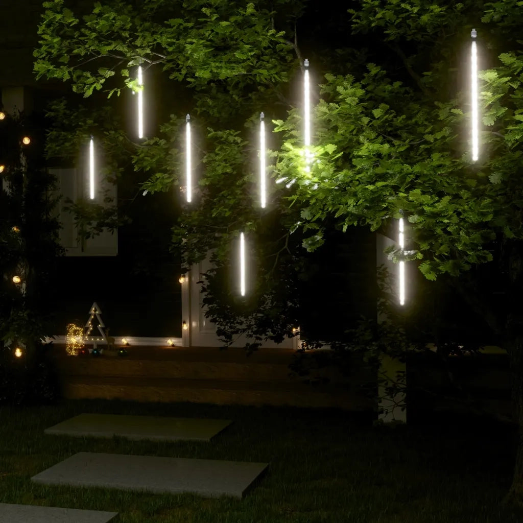 Luci Meteoriche 8 pz 30cm Bianco Freddo 192 LED Interni Esterni 328548