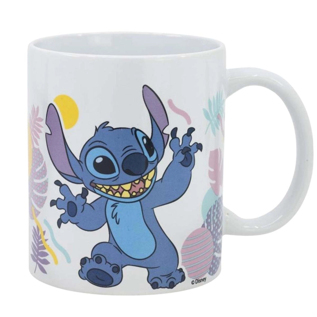 Tazza in ceramica 325 ml Collezione Stitch Fiore Hawaiano Bianco Disney