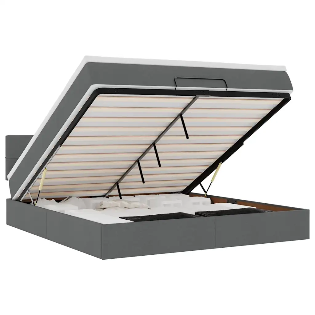 Struttura Letto Pouf con Materasso 160x200 cm in Tessuto 3311471