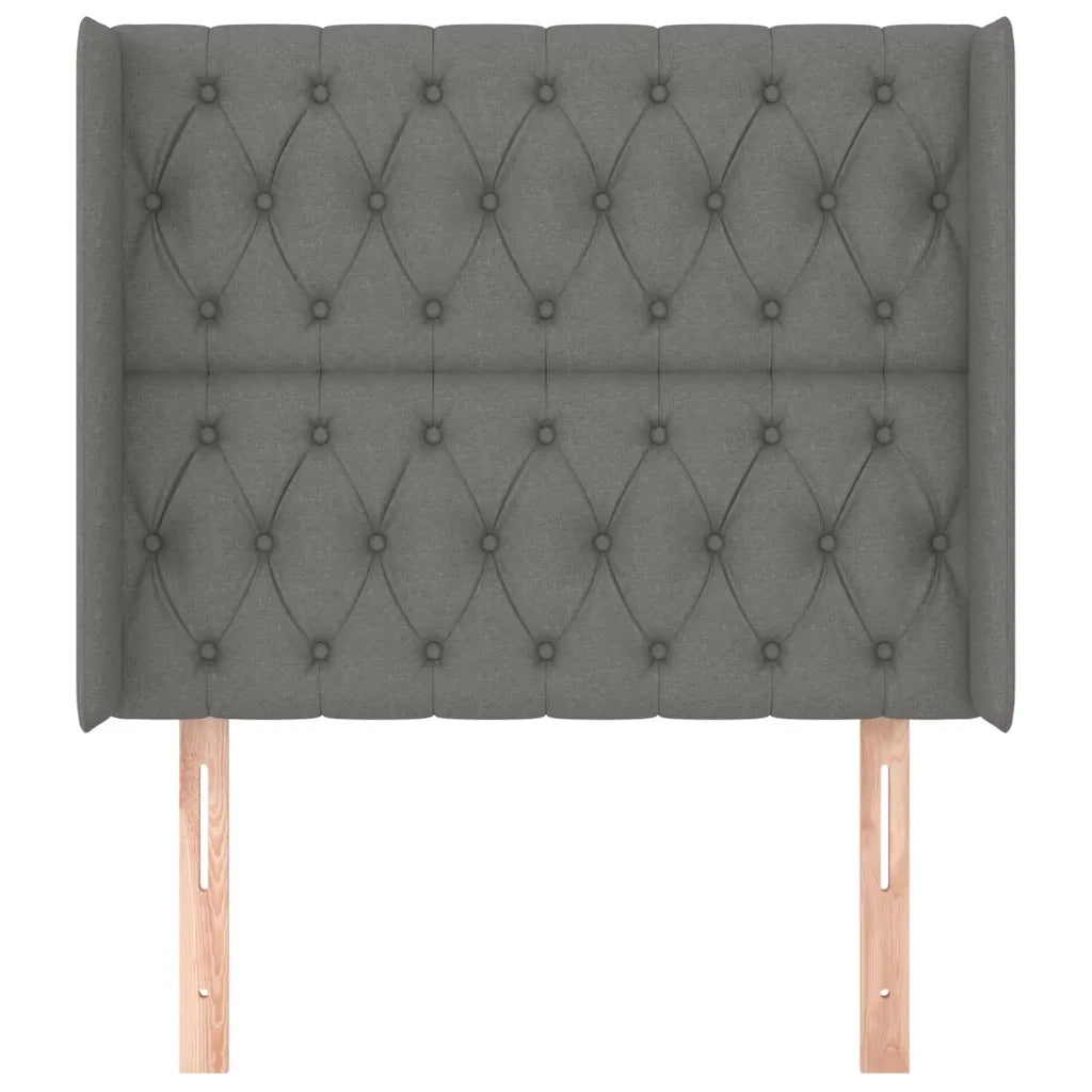 Testiera ad Orecchio GrigioScuro 103x16x118/128cm inTessuto