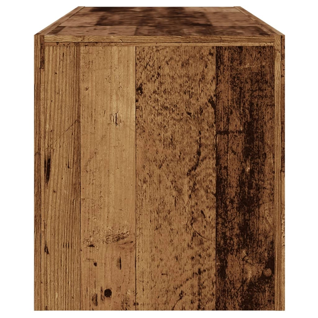 Mobile TV multimediale mensola per TV credenza per TV sala da pranzo soggiorno camera da letto con luci a LED legno invecchiato legno ingegnerizzato marrone 02_0026840