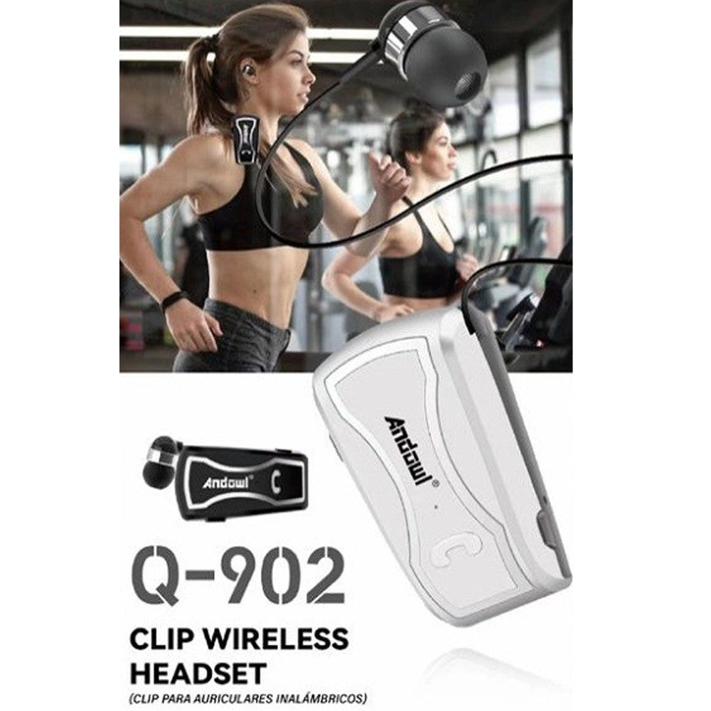 Trade Shop - Auricolare Bluetooth 4.0 Vivavoce Cuffie Design Ergonomico Con Clip Gancio Q-902 -