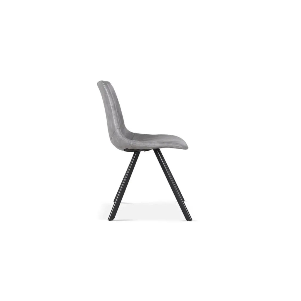 Sedia EMET – PU grigio scuro – Gambe in metallo – H83 x L46 x P60 cm