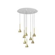 Lampadario Moderno Aygo Metallo Bianco Ottone 8 Luci Gu10
