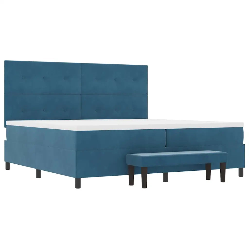 Letto a molle con materasso Blu scuro 200 x 200 cm Velluto 3344538