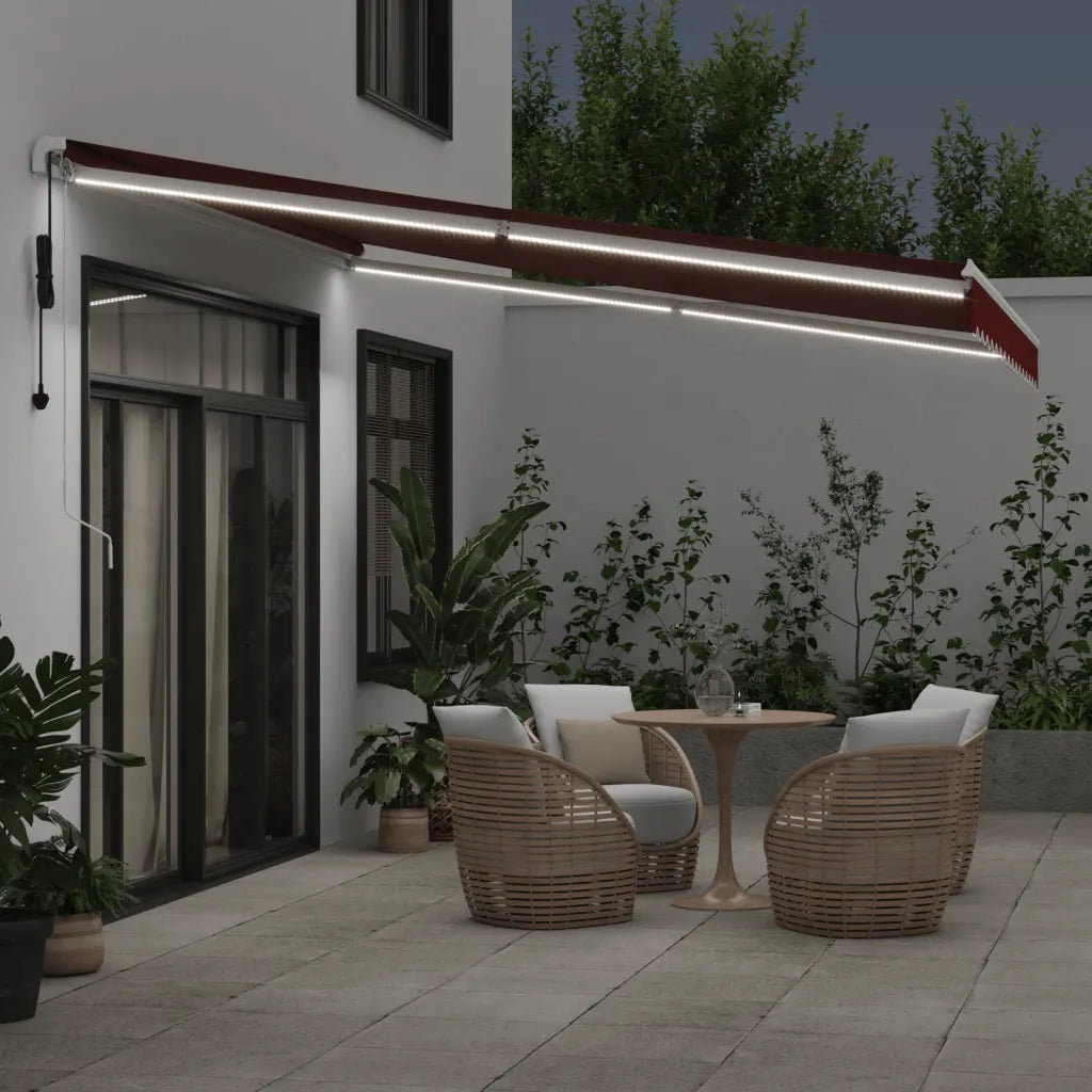 Tenda da Sole Retrattile Automatica con LED BordÃ² 400x350 cm