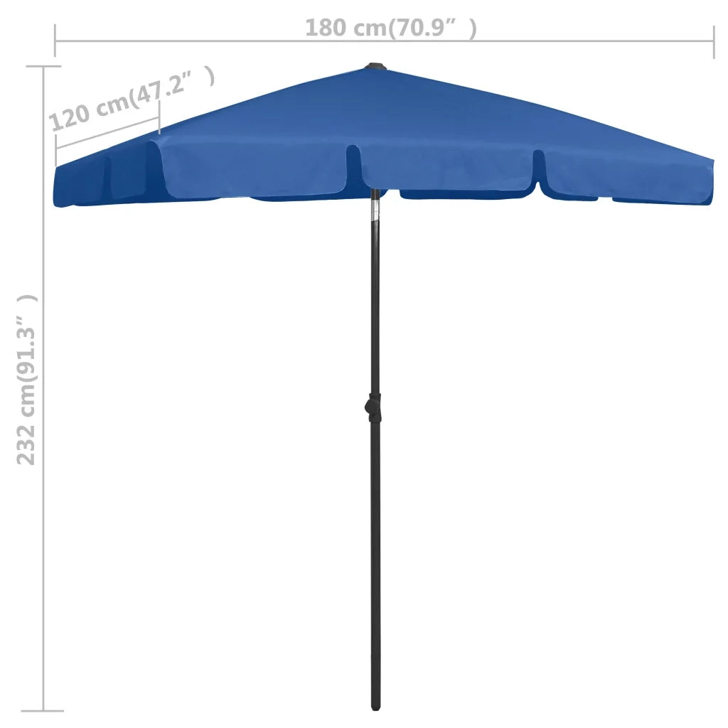 Ombrellone da Spiaggia Azzurro 180x120 cm 314726