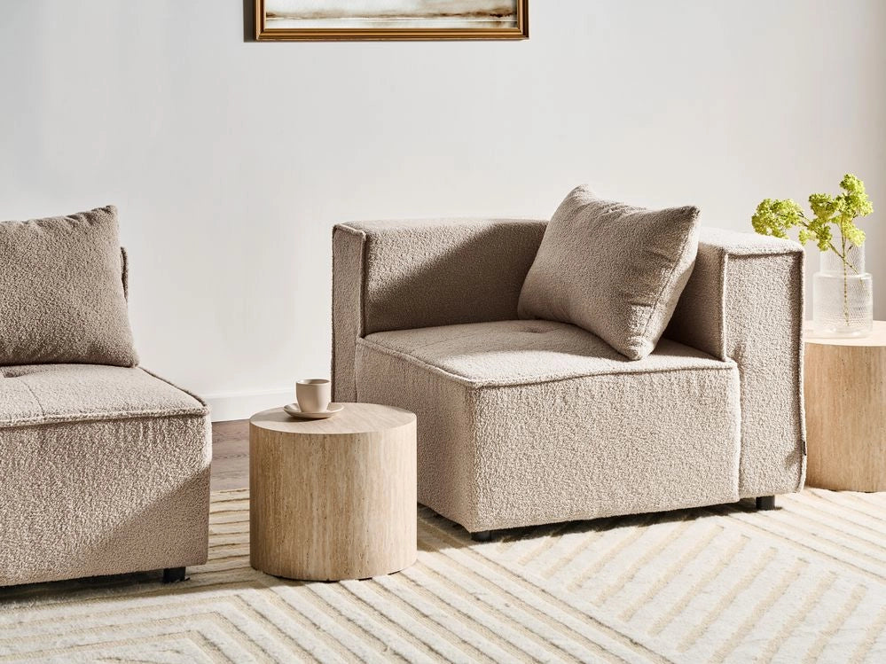 Modulo divano a 1 posto angolare bouclé Beige sezione modulare