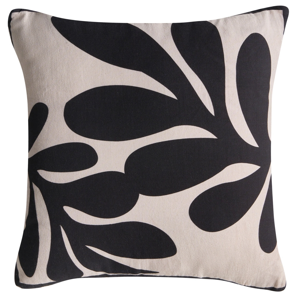 Set di 3 cuscini decorativi in tessuto di cotone beige e nero con motivo astratto 45/30 x 45/50 cm Cuscino decorativo