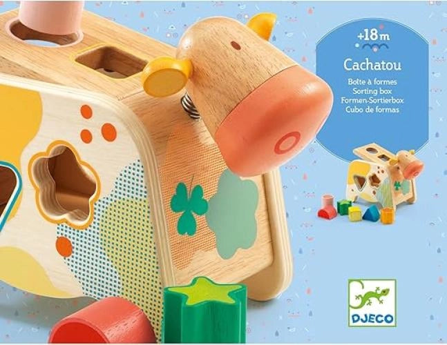 Cachatou,Scatola in legno con forme incastrabili,