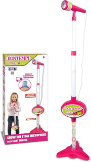 MP3Stage Mic - Microfono da Palcoscenico con Connessione MP3 per Performance Versatili, con Effetti Luminosi e Vano Port