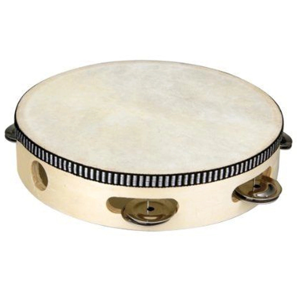 Trade Shop - Tamburello Tamburo Con Sonagli Leggero In Legno E Pelle Diametro 20cm Cembalo -