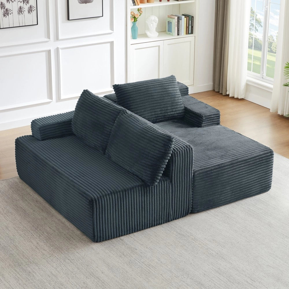 Divano Angolare Modulare con Seduta Profonda ¨C Xylo ¨C Grigio Scuro