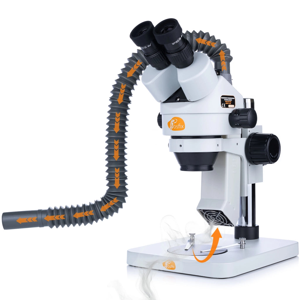 Potenziatore di Aspirazione per Microscopio Stereoscopico Rosfix – Tubi Telescopici 35-76 cm | Rimozione Efficace di