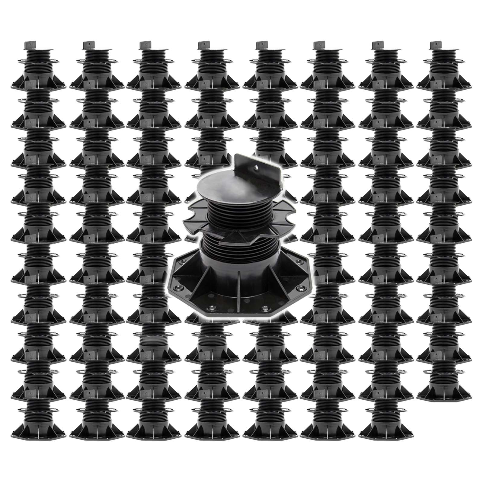 Set 80 supporti per pavimenti galleggianti, altezza regolabile 60-128mm Max 2700 kg, Pavimenti Decking